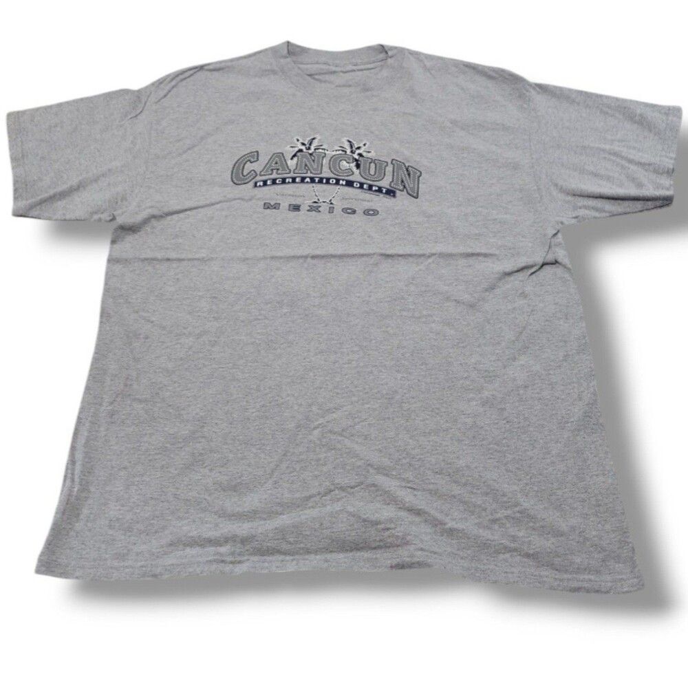 Cancun Mexico Shirt Size XXL 2XL Gray Graphic Print T-Shirt Cancun Graphic Shirt